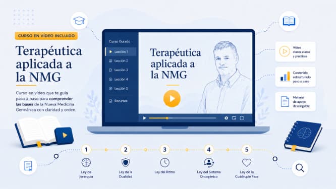 Masterclass Terapéutica aplicada a la NMG Masterclass Terapéutica aplicada a la NMG en formato vídeo, con formación guiada para estudiar la Nueva Medicina Germánica.