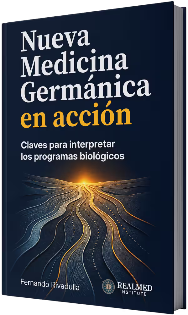 Mockup libro Nueva Medicina Germánica en acción Portada del libro Las 5 Leyes Biológicas del Dr. Hamer sobre Nueva Medicina Germánica
